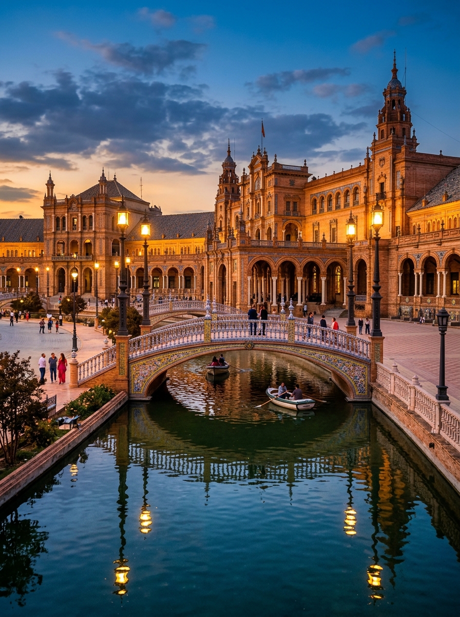 Plaza de España at Twilight, Seville